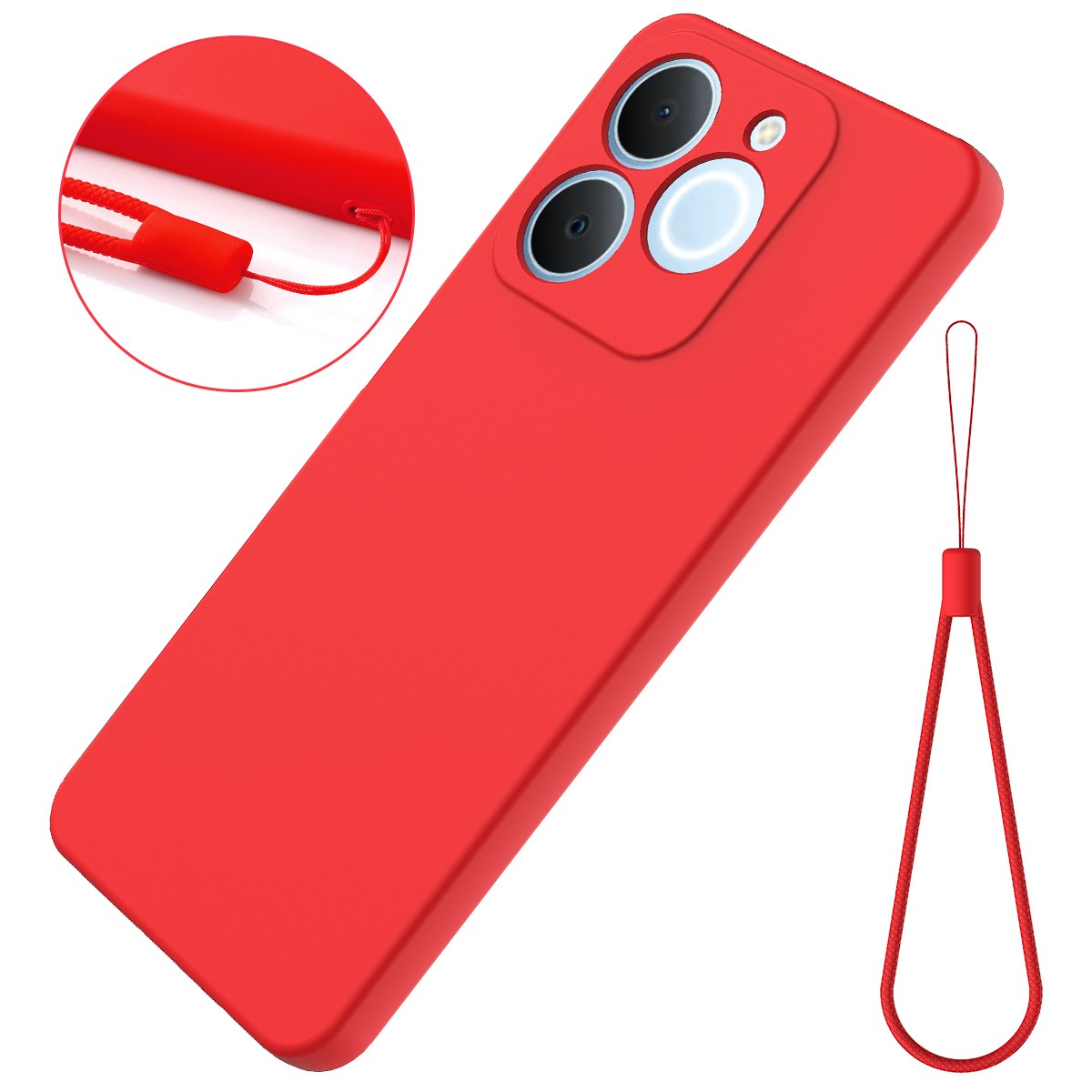 Realme Note 70T EIDERWOOD Fôret Silikon Deksel m. Stropp - Rød