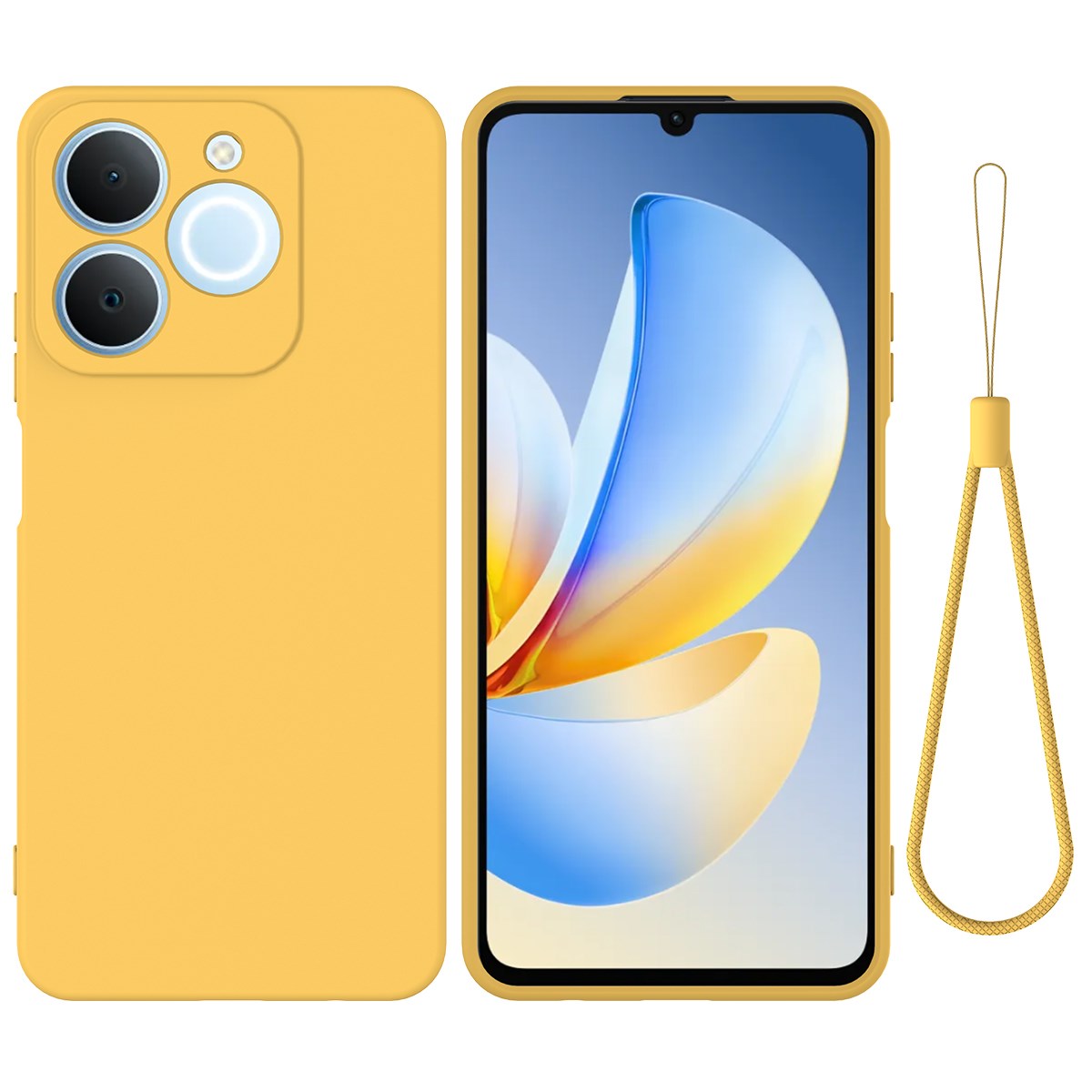 Realme Note 70T EIDERWOOD Fôret Silikon Deksel m. Stropp - Gul