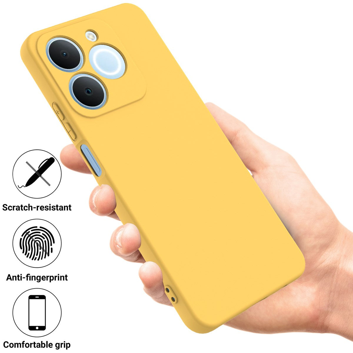 Realme Note 70T EIDERWOOD Fôret Silikon Deksel m. Stropp - Gul