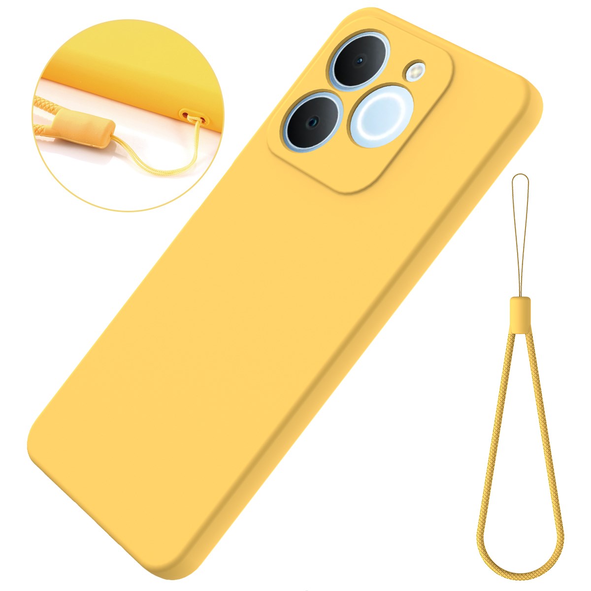 Realme Note 70T EIDERWOOD Fôret Silikon Deksel m. Stropp - Gul