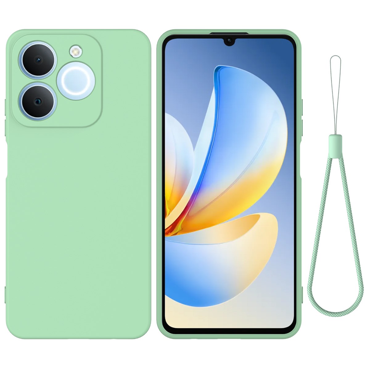 Realme Note 70T EIDERWOOD Fôret Silikon Deksel m. Stropp - Grønn