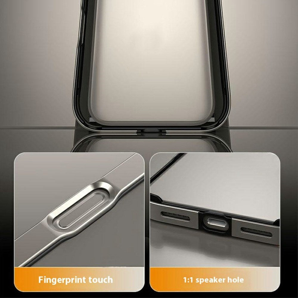 iPhone 17 Pro EIDERWOOD Metal Bumper Deksel m. Forsterkede Silikon Hjørner - Mørkeblå