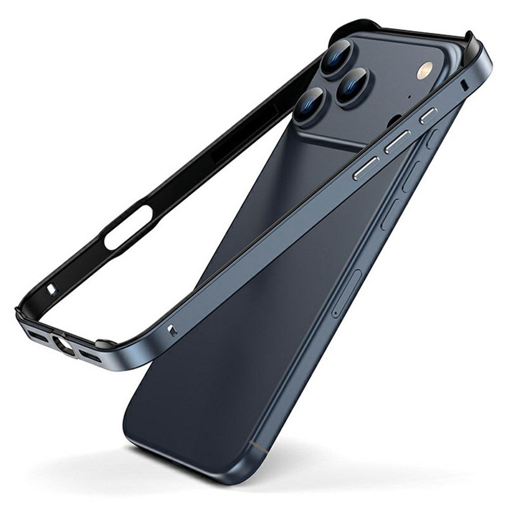 iPhone 17 Pro Max EIDERWOOD Metal Bumper Deksel m. Forsterkede Silikon Hjørner - Mørkeblå