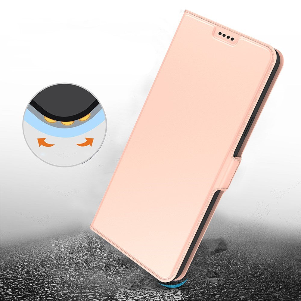 Realme Note 70T EIDERWOOD Kunstskinn Flip Deksel m. Korthållare & Stativfunksjon - Rosa