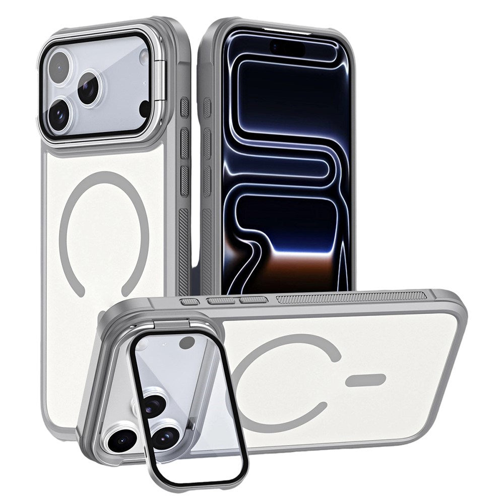 iPhone 18 Pro / 17 Pro EIDERWOOD Hybrid Plast Deksel m. Kamera Deksel & Stativfunksjon - MagSafe Kompatibel - Grå