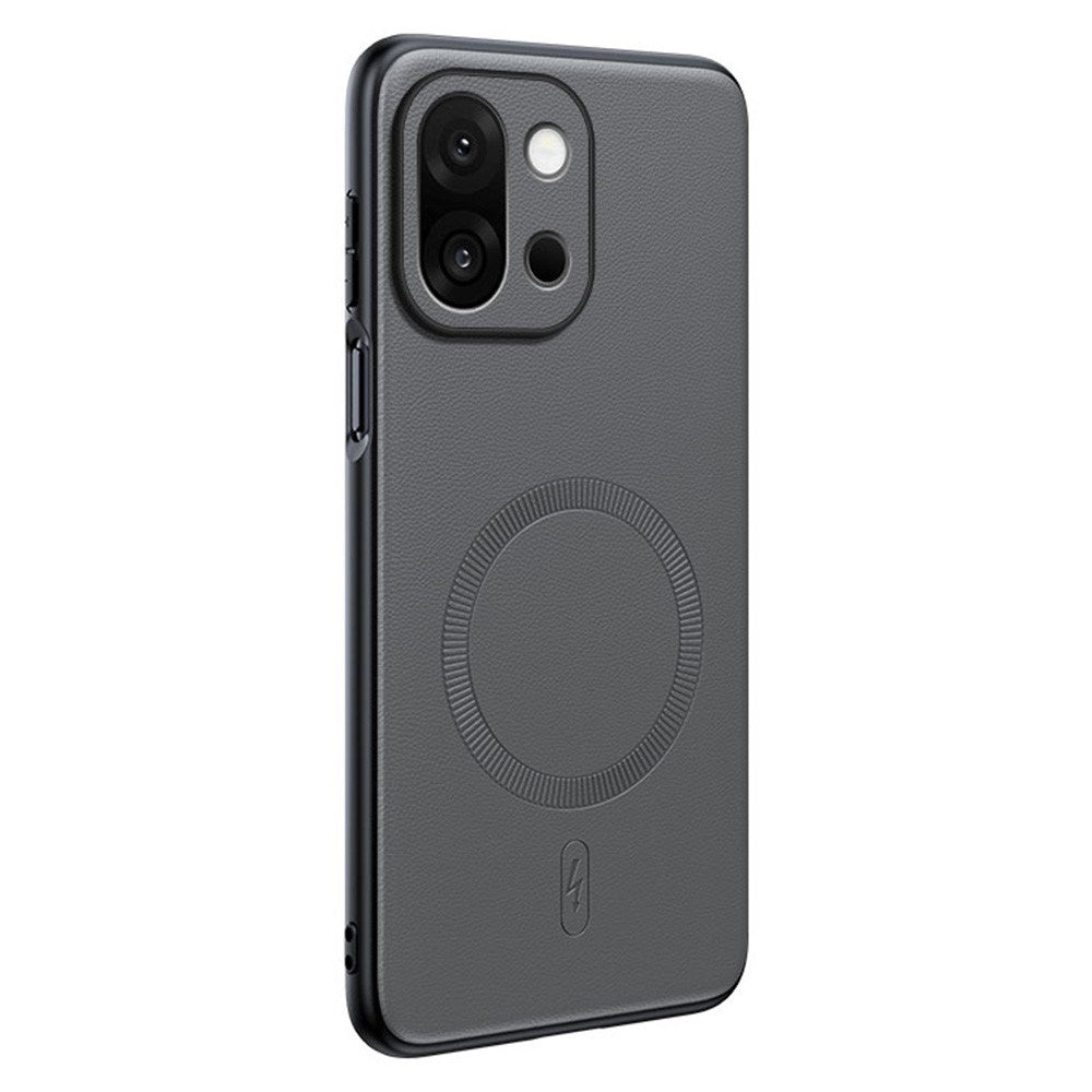 EIDERWOOD OnePlus 15 Hybrid Plast Deksel med Kunstskinn – MagSafe Kompatibel – Grå