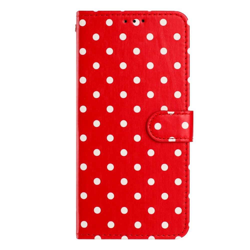 EIDERWOOD iPhone 17 Kunstskinn Flip Deksel m. Polka Design - Rød