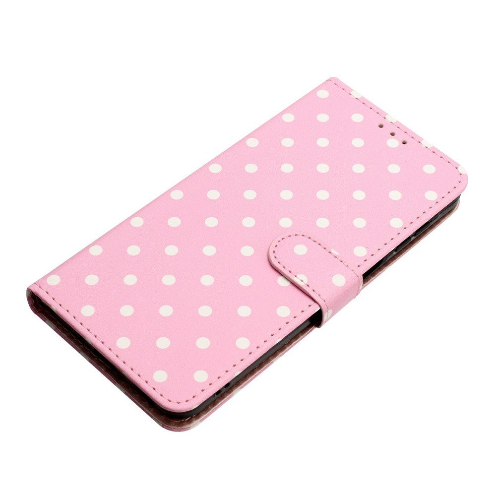 EIDERWOOD iPhone 17 Kunstskinn Flip Deksel m. Polka Design - Rosa