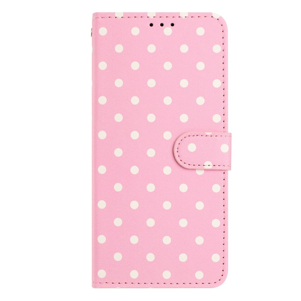 EIDERWOOD iPhone 17 Kunstskinn Flip Deksel m. Polka Design - Rosa