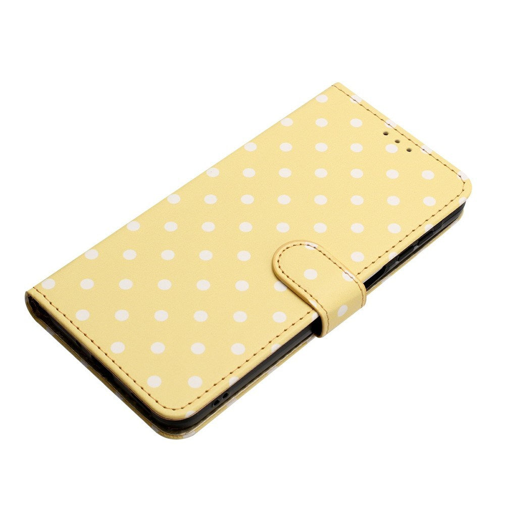 EIDERWOOD iPhone 17 Kunstskinn Flip Deksel m. Polka Design - Gul
