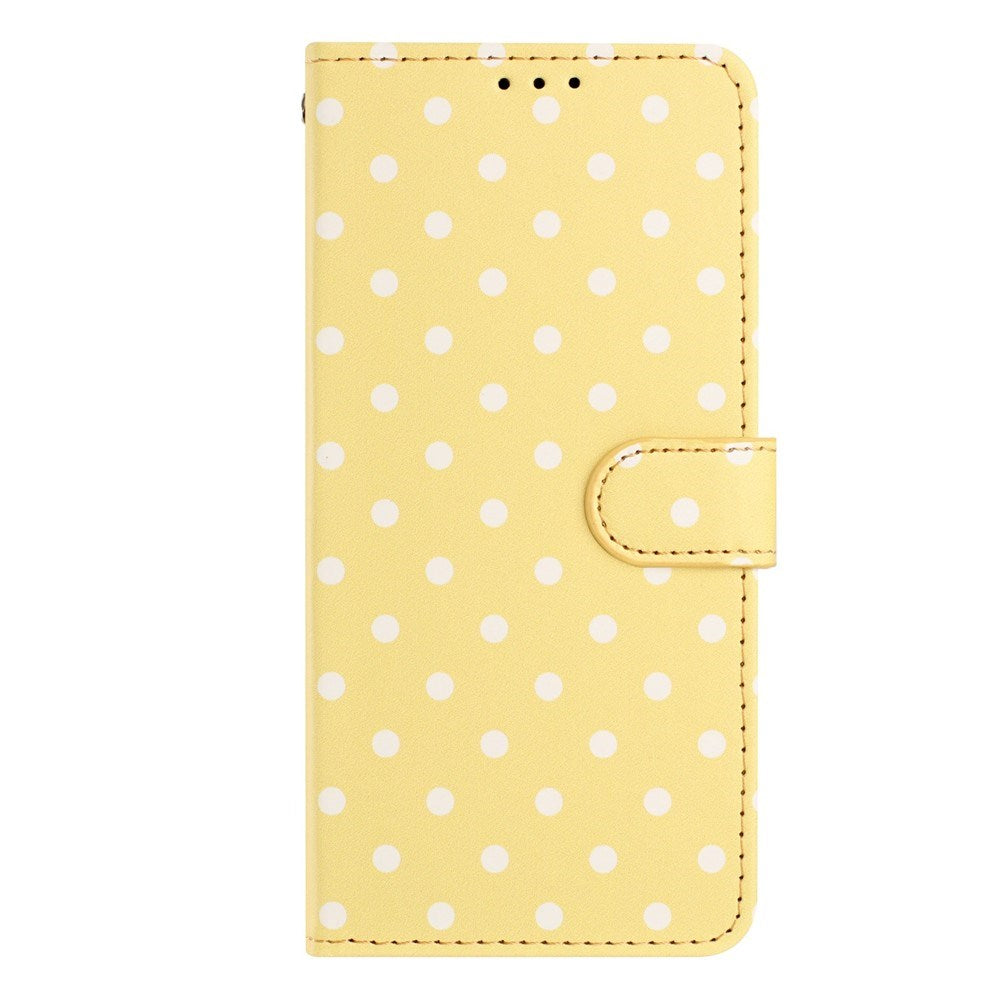 EIDERWOOD iPhone 17 Kunstskinn Flip Deksel m. Polka Design - Gul