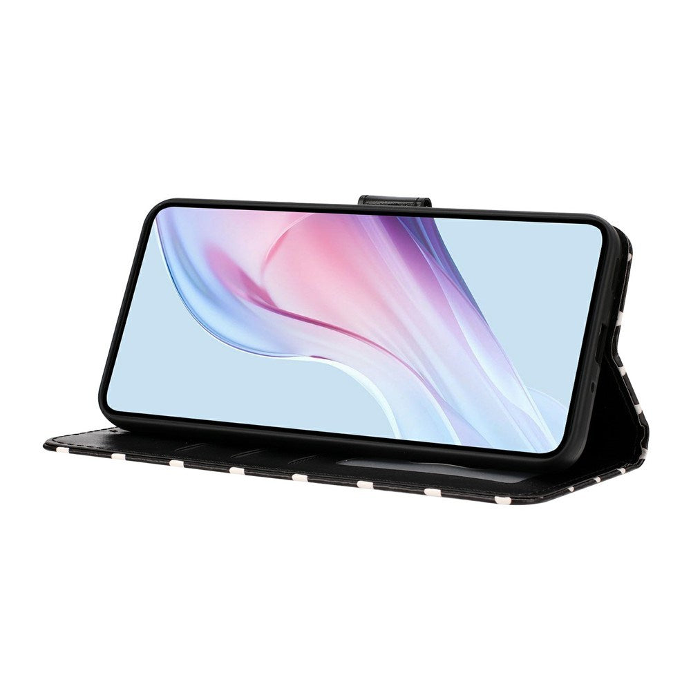 EIDERWOOD iPhone 17 Kunstskinn Flip Deksel m. Polka Design - Svart