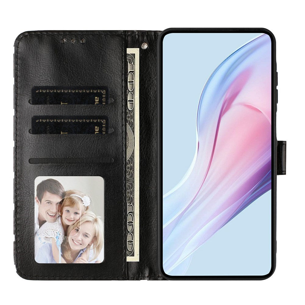 EIDERWOOD iPhone 17 Kunstskinn Flip Deksel m. Polka Design - Svart