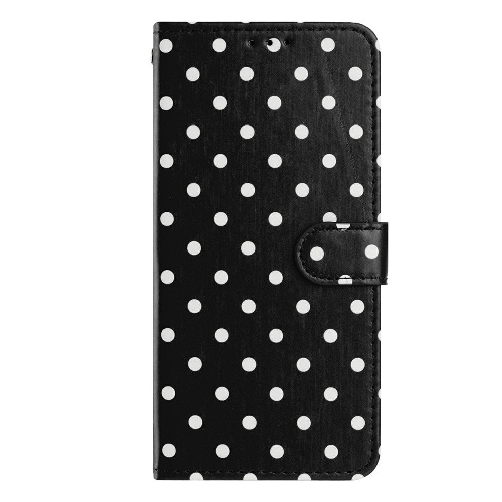 EIDERWOOD iPhone 17 Kunstskinn Flip Deksel m. Polka Design - Svart