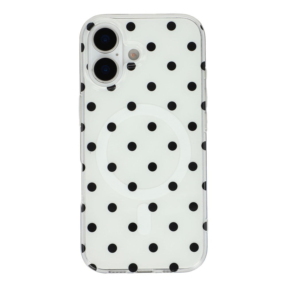 EIDERWOOD iPhone 17 Hybrid Deksel med Polka Design - MagSafe Kompatibel - Gjennomsiktig / Svart