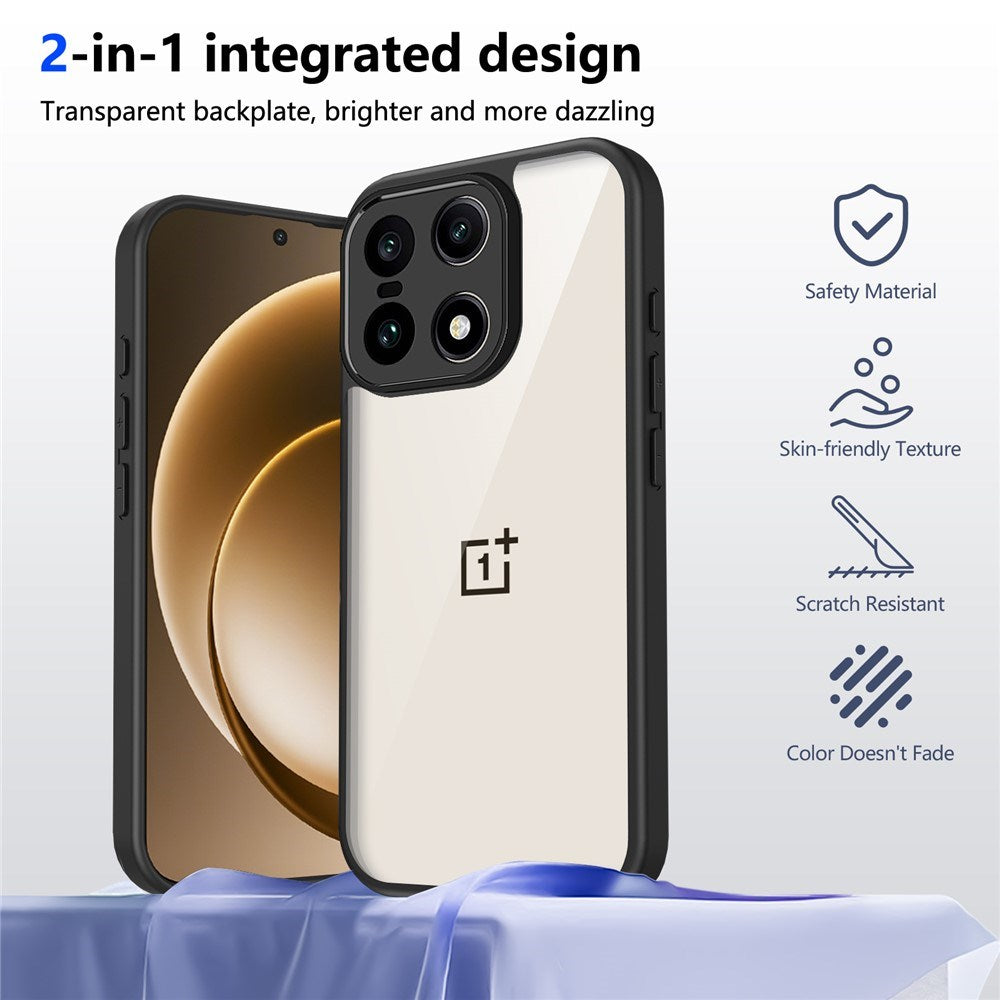 EIDERWOOD OnePlus 15 Fleksibelt Plast Deksel - Gjennomsiktig/Svart