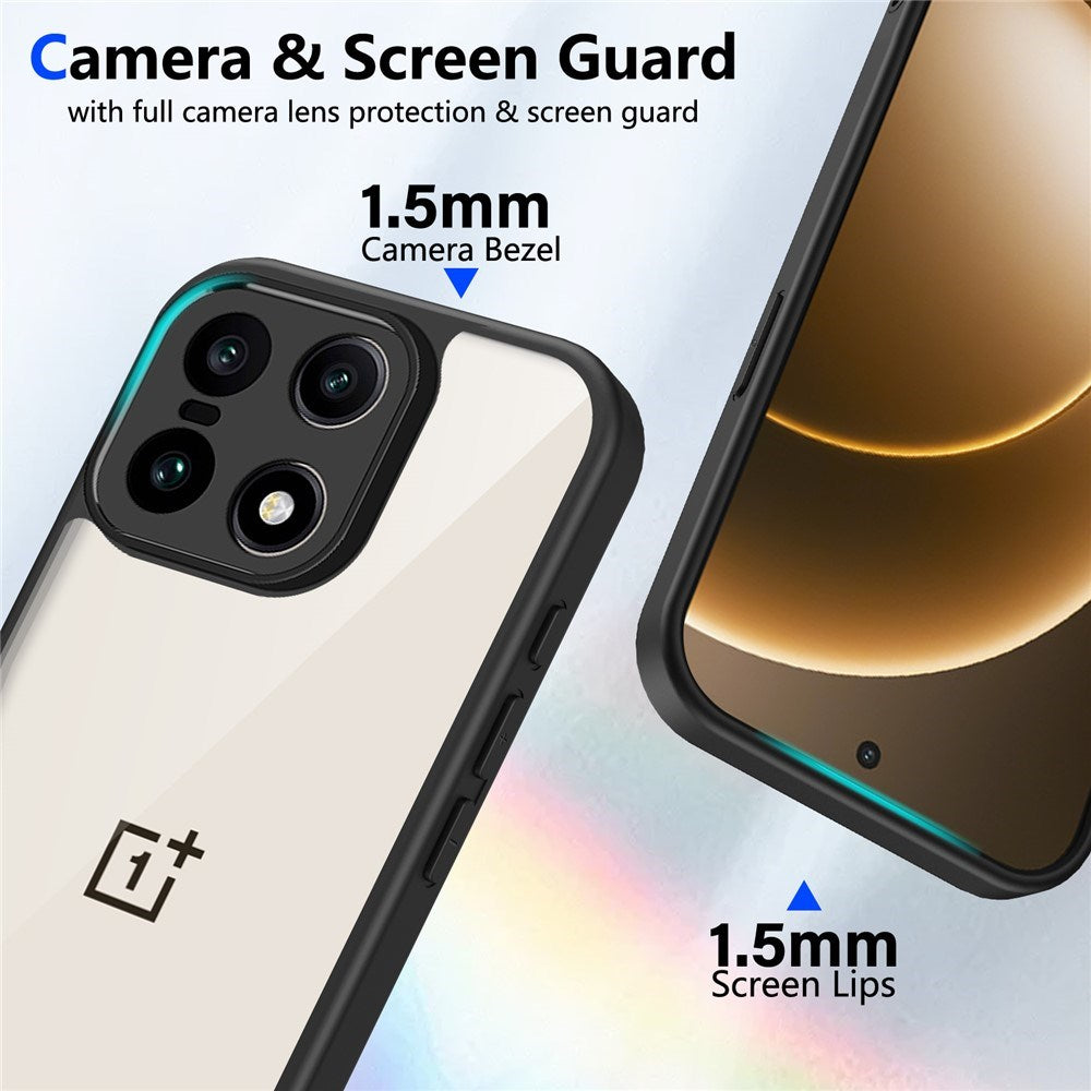 EIDERWOOD OnePlus 15 Fleksibelt Plast Deksel - Gjennomsiktig/Svart