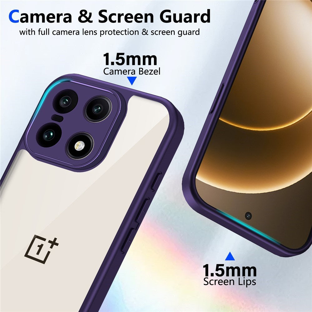 EIDERWOOD OnePlus 15 Fleksibelt Plast Deksel - Gjennomsiktig/Lilla