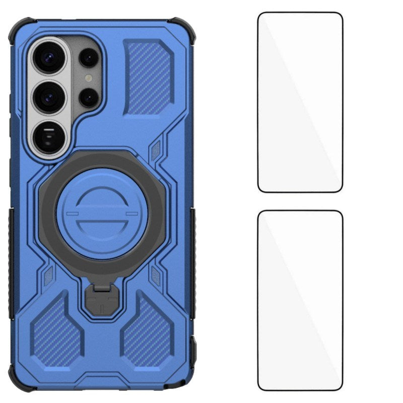 Samsung Galaxy S26 Ultra Håndverker Deksel med Kickstand - inkl. 2 x Skjermbeskyttere - Blå