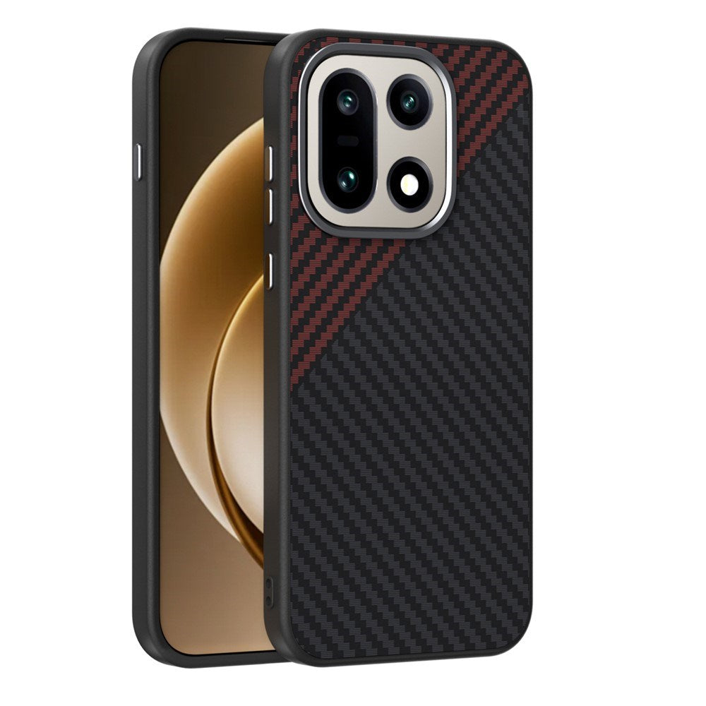 OnePlus 15 Karbonfiber Deksel - Svart/Rød