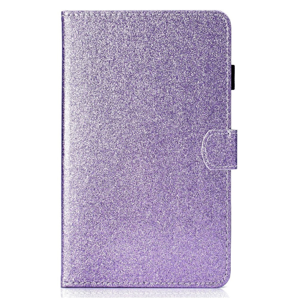 iPad 11" (2025) / iPad 10.9" (2024/2022) Glitter Deksel m. Stativfunksjoner & Kortholder - Lilla