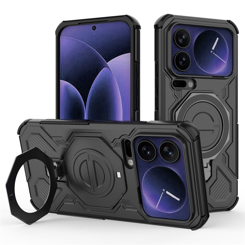 Xiaomi 17 Pro Max EIDERWOOD Håndverkerdeksel med Magnetisk Kickstand – Svart