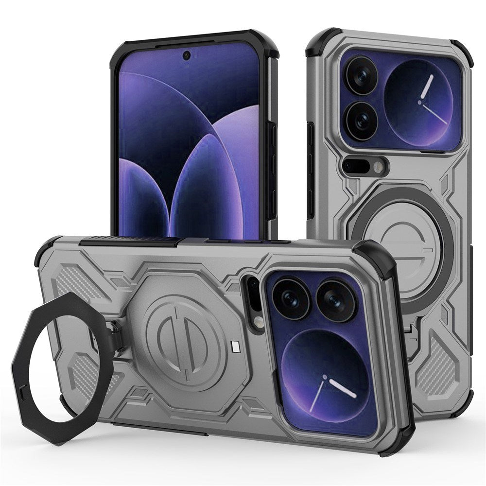 Xiaomi 17 Pro Max EIDERWOOD Håndverkerdeksel med Magnetisk Kickstand – Grå