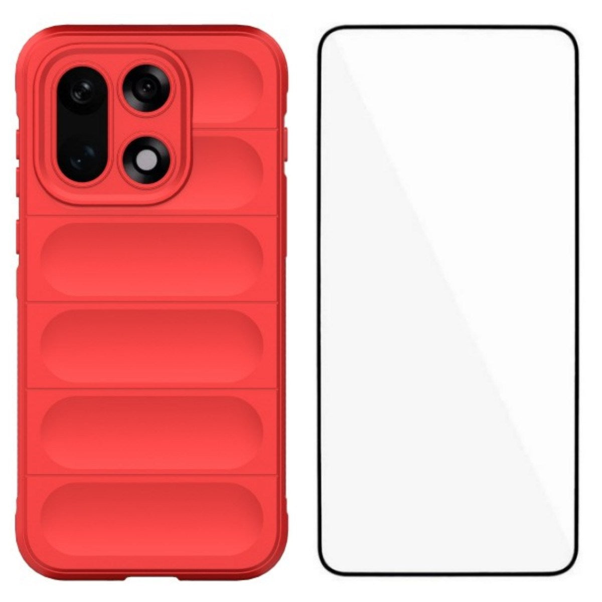 EIDERWOOD OnePlus 15 Håndverker Bakdeksel + Skjermbeskytter i Herdet Glass - Rød