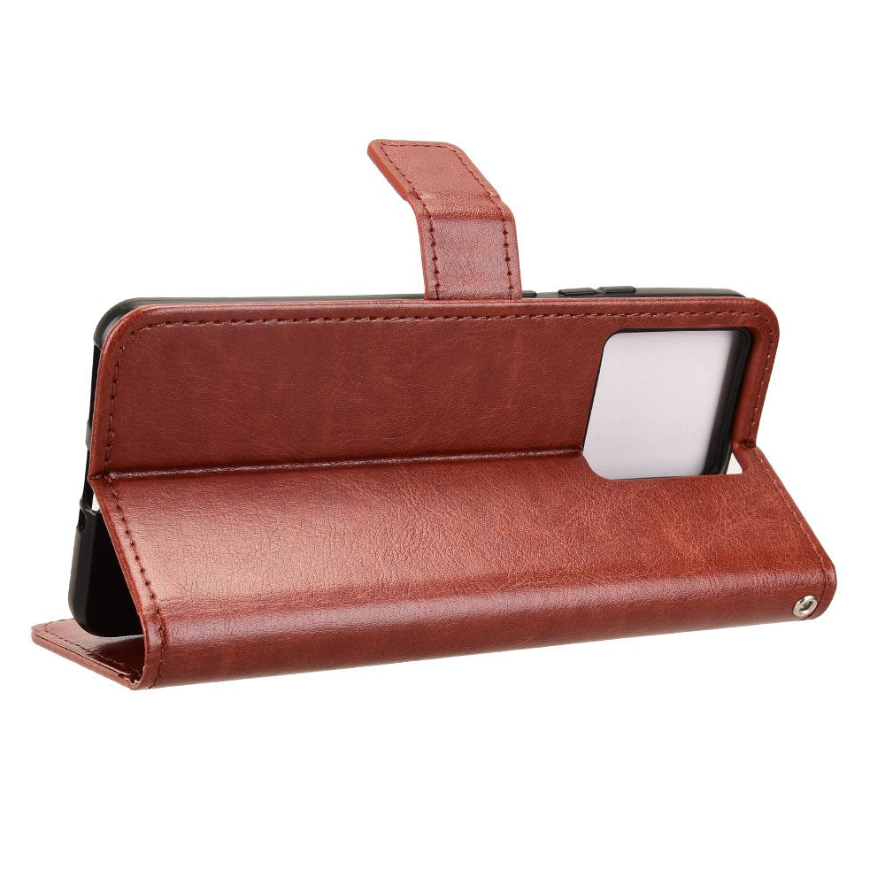 Motorola Edge 70 EIDERWOOD Kunstskinn Deksel med Stropp & Kortholder – Brun