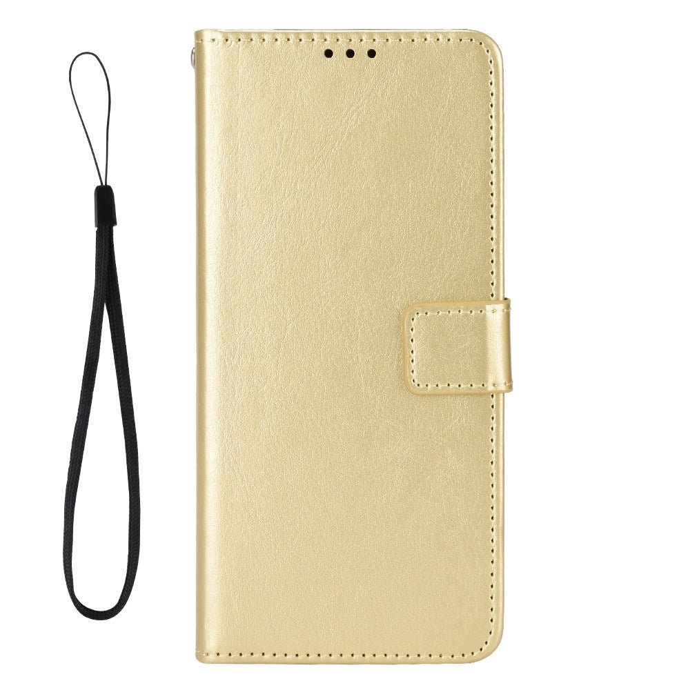 Motorola Edge 70 EIDERWOOD Kunstskinn Deksel med Stropp & Kortholder – Gull