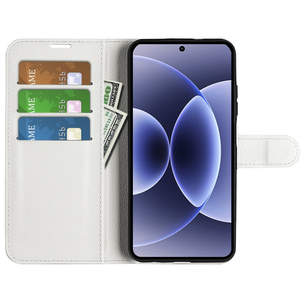 Xiaomi 17 EIDERWOOD Litchi Tekstur Kunstlær Flip Deksel m. Kortholder - Hvit