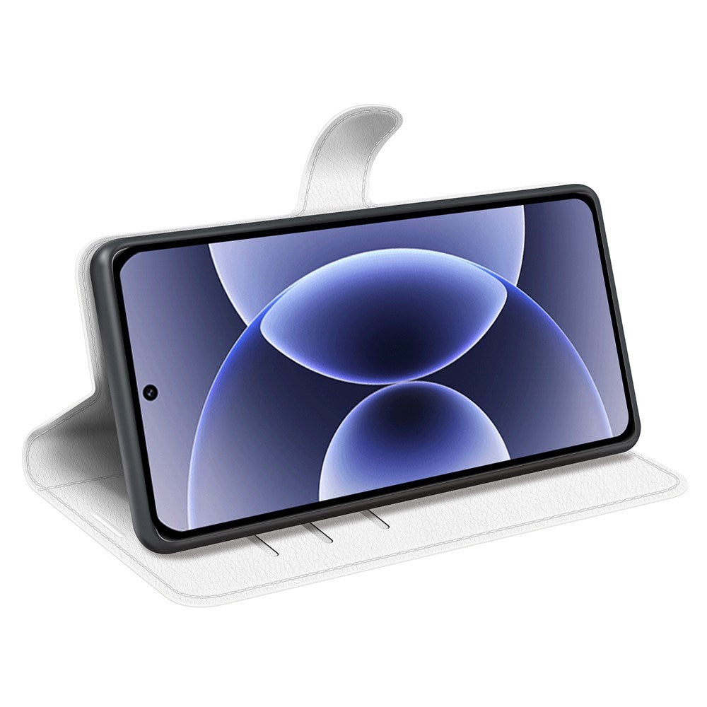 Xiaomi 17 EIDERWOOD Litchi Tekstur Kunstlær Flip Deksel m. Kortholder - Hvit