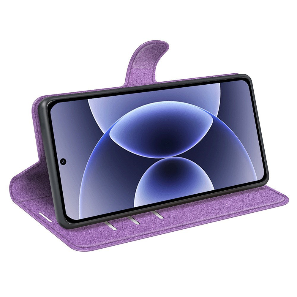 Xiaomi 17 EIDERWOOD Litchi Tekstur Kunstlær Flip Deksel m. Kortholder - Lilla