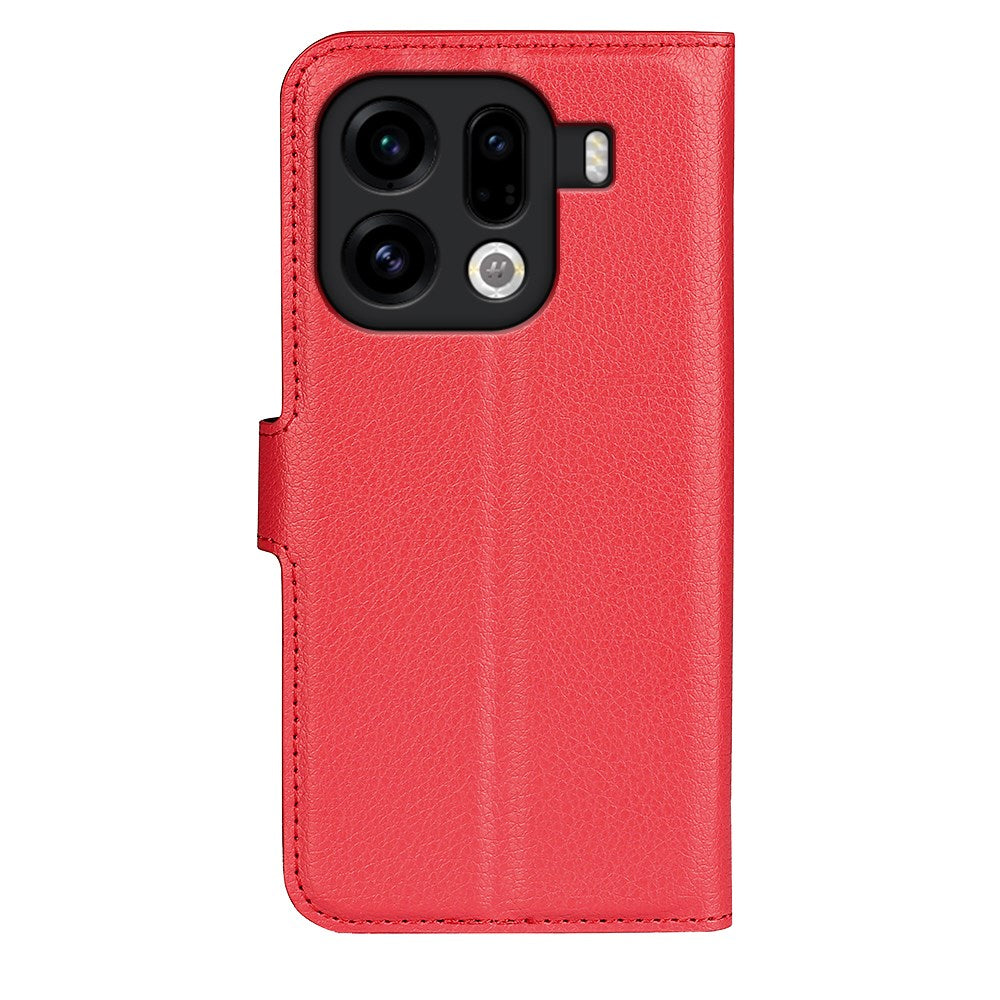 EIDERWOOD OPPO Find X9 Pro Kunstskinn Flip Deksel m. Kortholder & Ståfunksjon - Rød