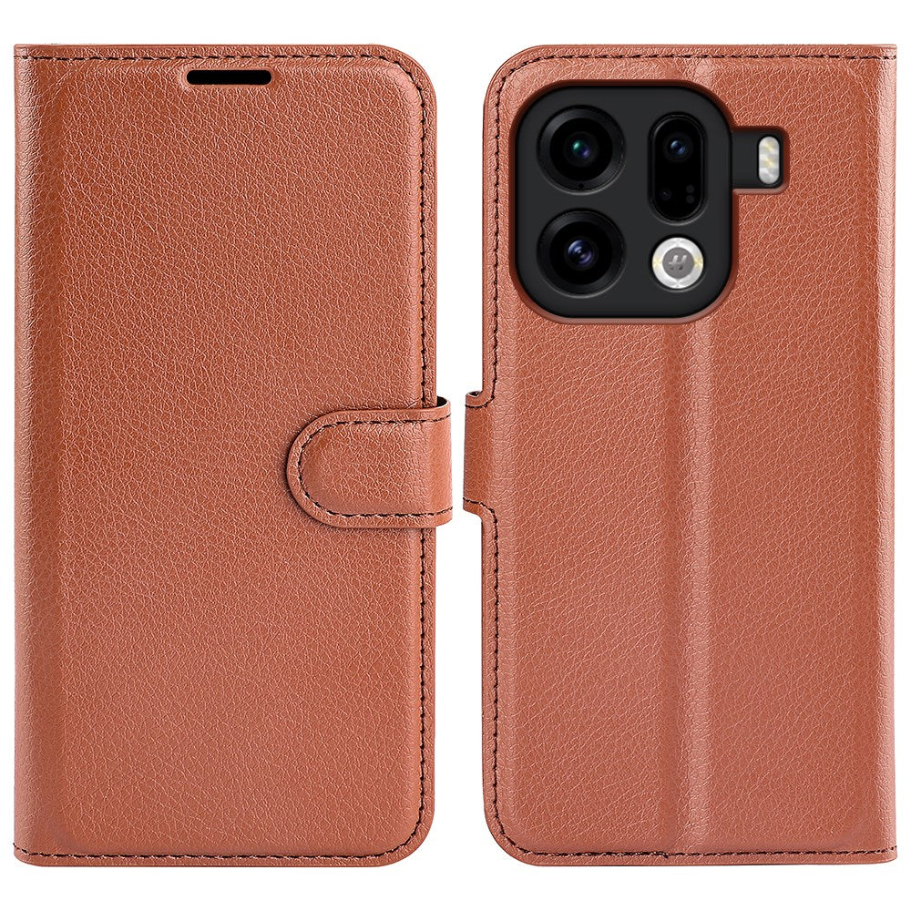 EIDERWOOD OPPO Find X9 Pro Kunstskinn Flip Deksel m. Kortholder & Ståfunksjon - Brun