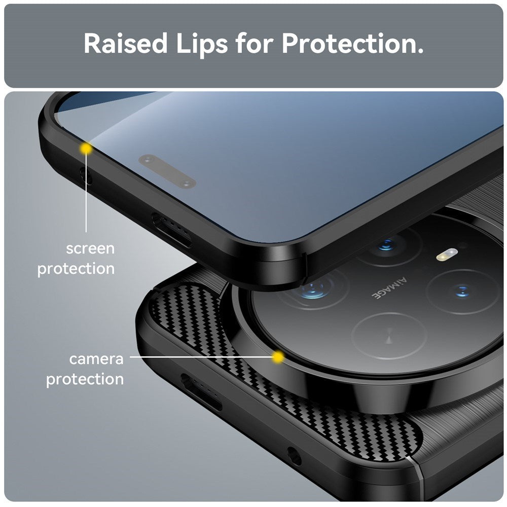 Honor Magic8 Pro EIDERWOOD Brushed Carbon Fiber Fleksibelt Plast Deksel - Svart