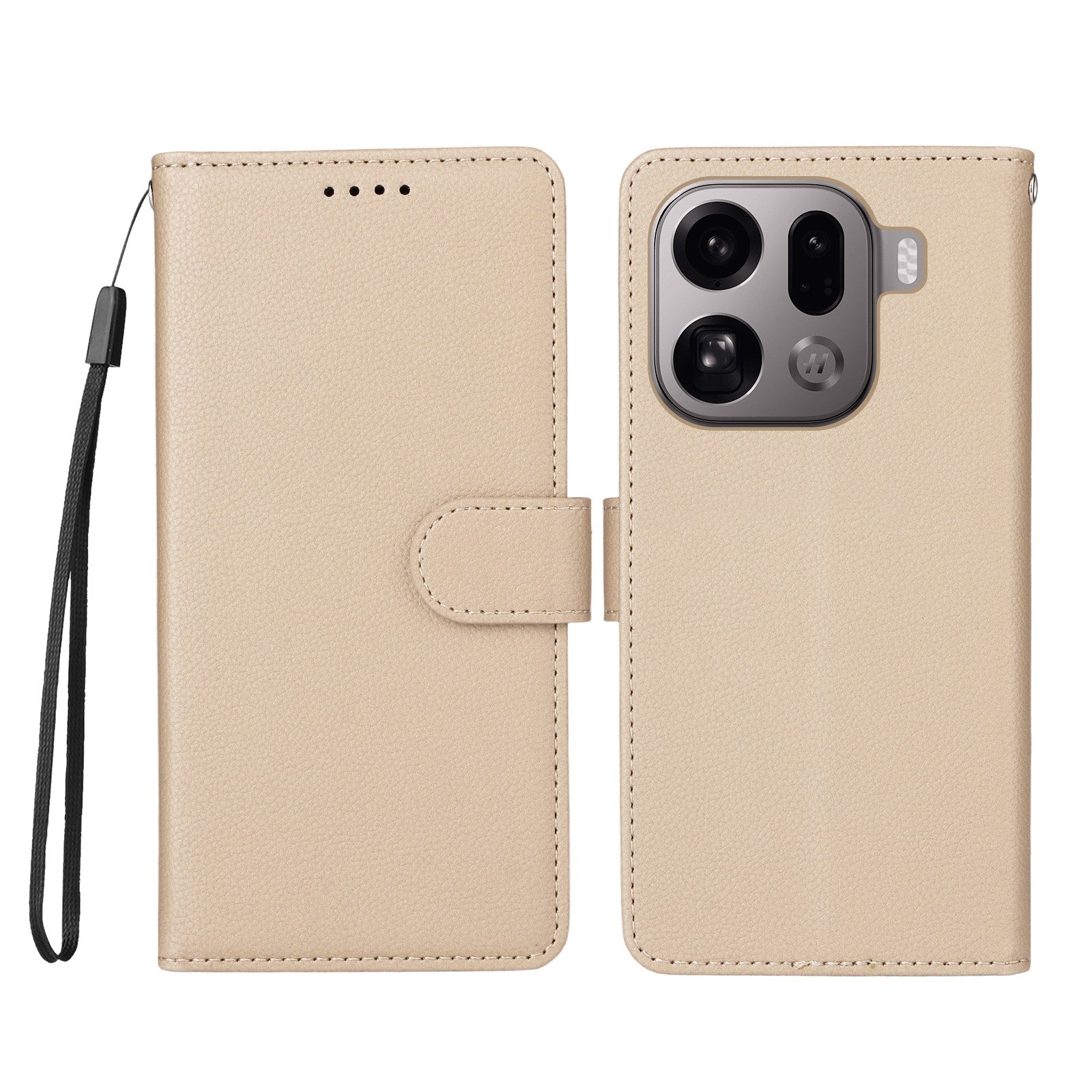 EIDERWOOD OPPO Find X9 Pro Kunstskinn Flip Deksel m. Strop - Beige