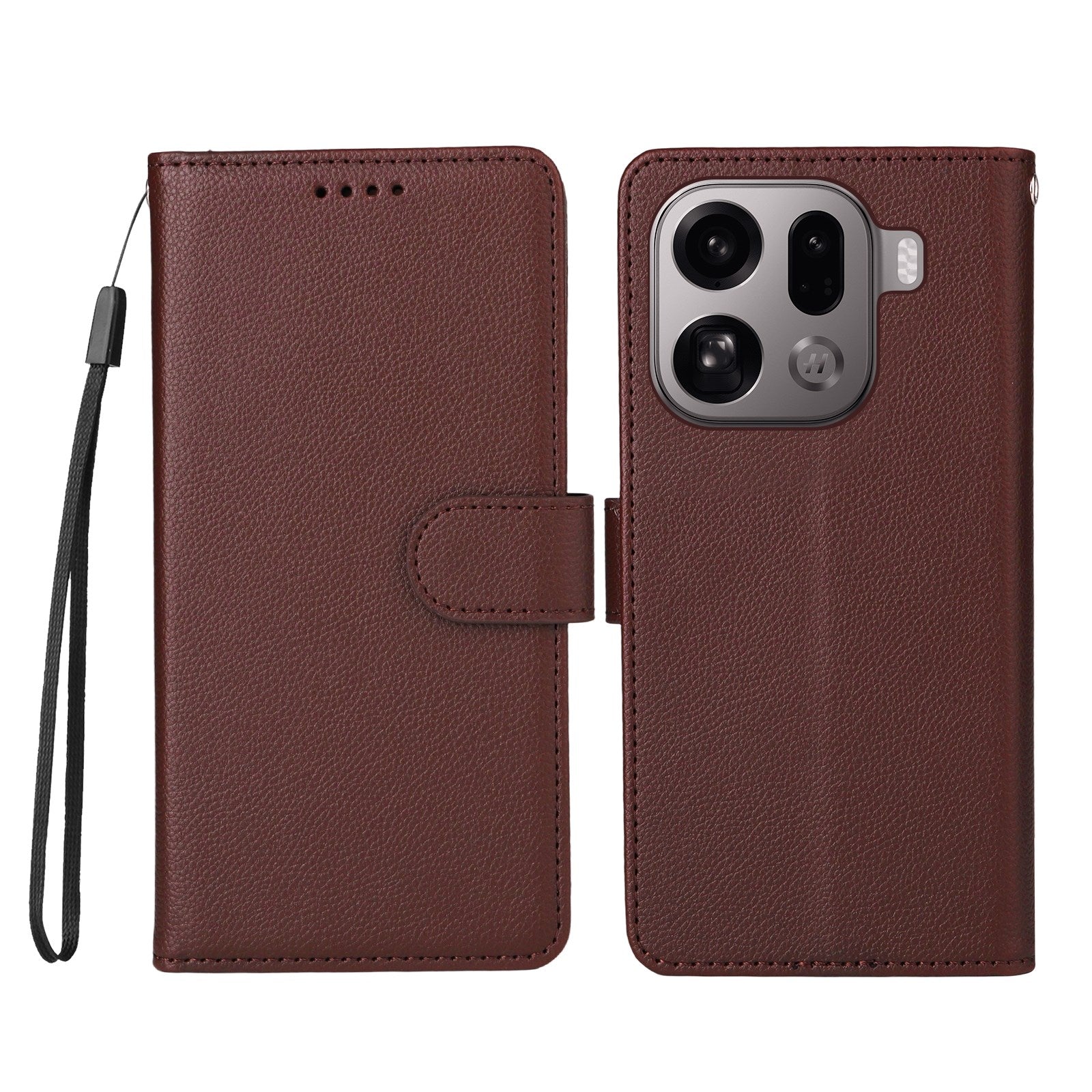 EIDERWOOD OPPO Find X9 Pro Kunstskinn Flip Deksel m. Strop - Brun