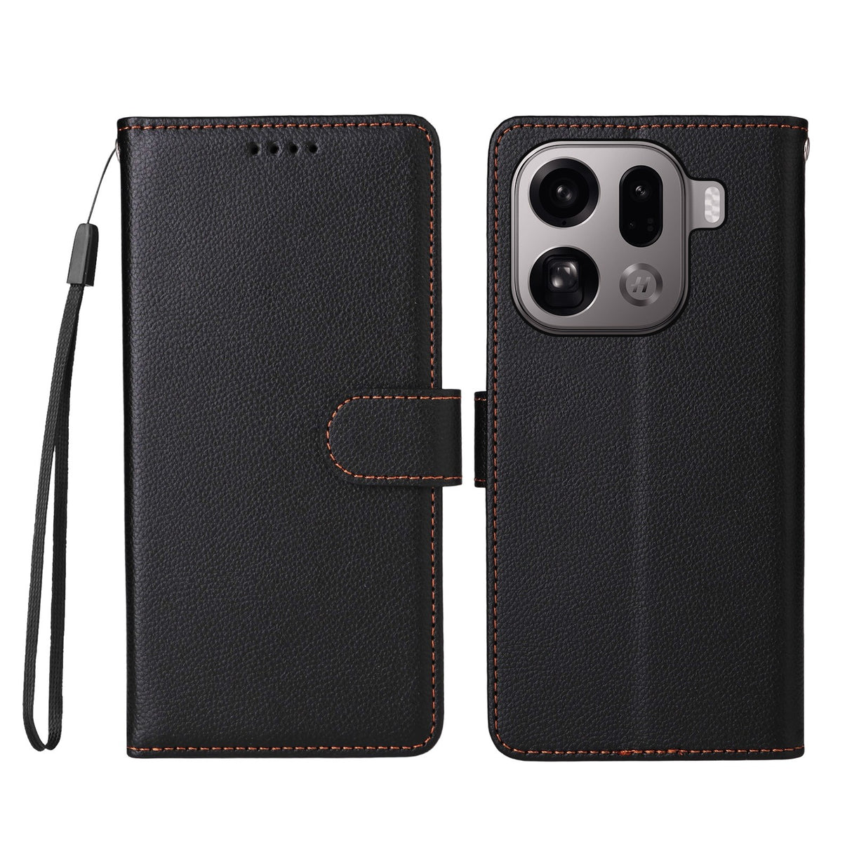 EIDERWOOD OPPO Find X9 Pro Kunstskinn Flip Deksel m. Strop - Svart