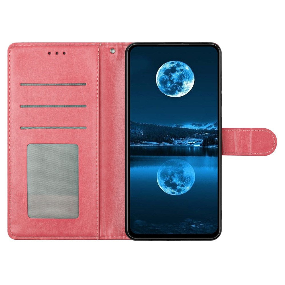 Samsung Galaxy A27 EIDERWOOD Kunstskinn Flip Deksel med Strop - Rosa