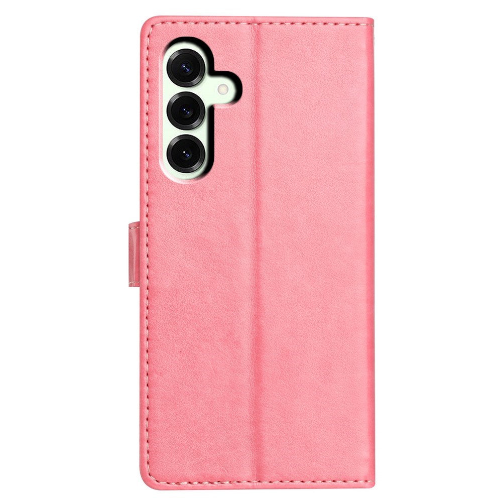 Samsung Galaxy A27 EIDERWOOD Kunstskinn Flip Deksel med Strop - Rosa