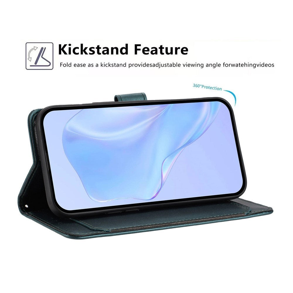 Google Pixel 10a EIDERWOOD Kunstskinn Flip Deksel m. Stropp & Utfellbar Kortholder – Grønn