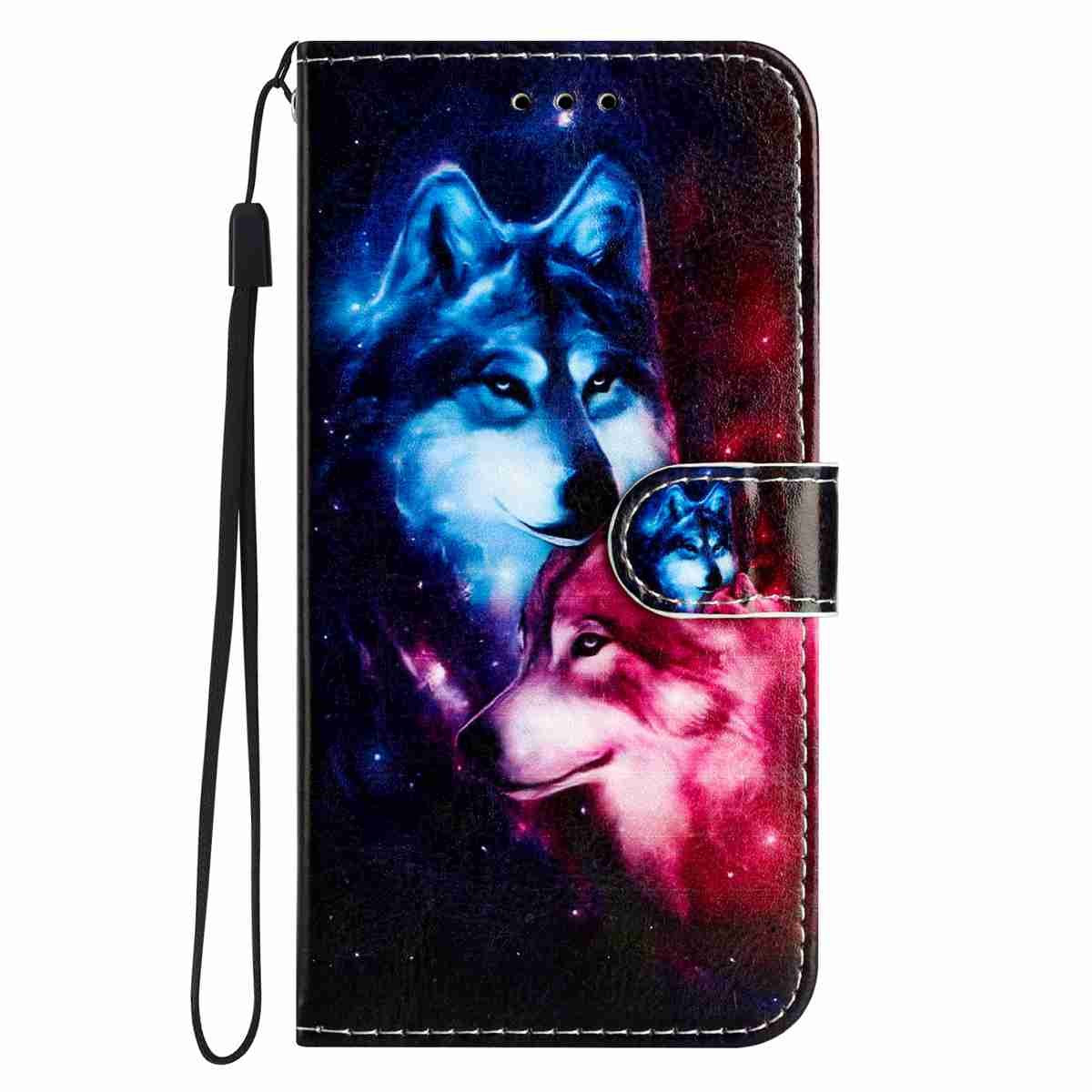 Samsung Galaxy A57 EIDERWOOD Kunstskinn Flip Deksel m. Mønster & Stropp - Ulver