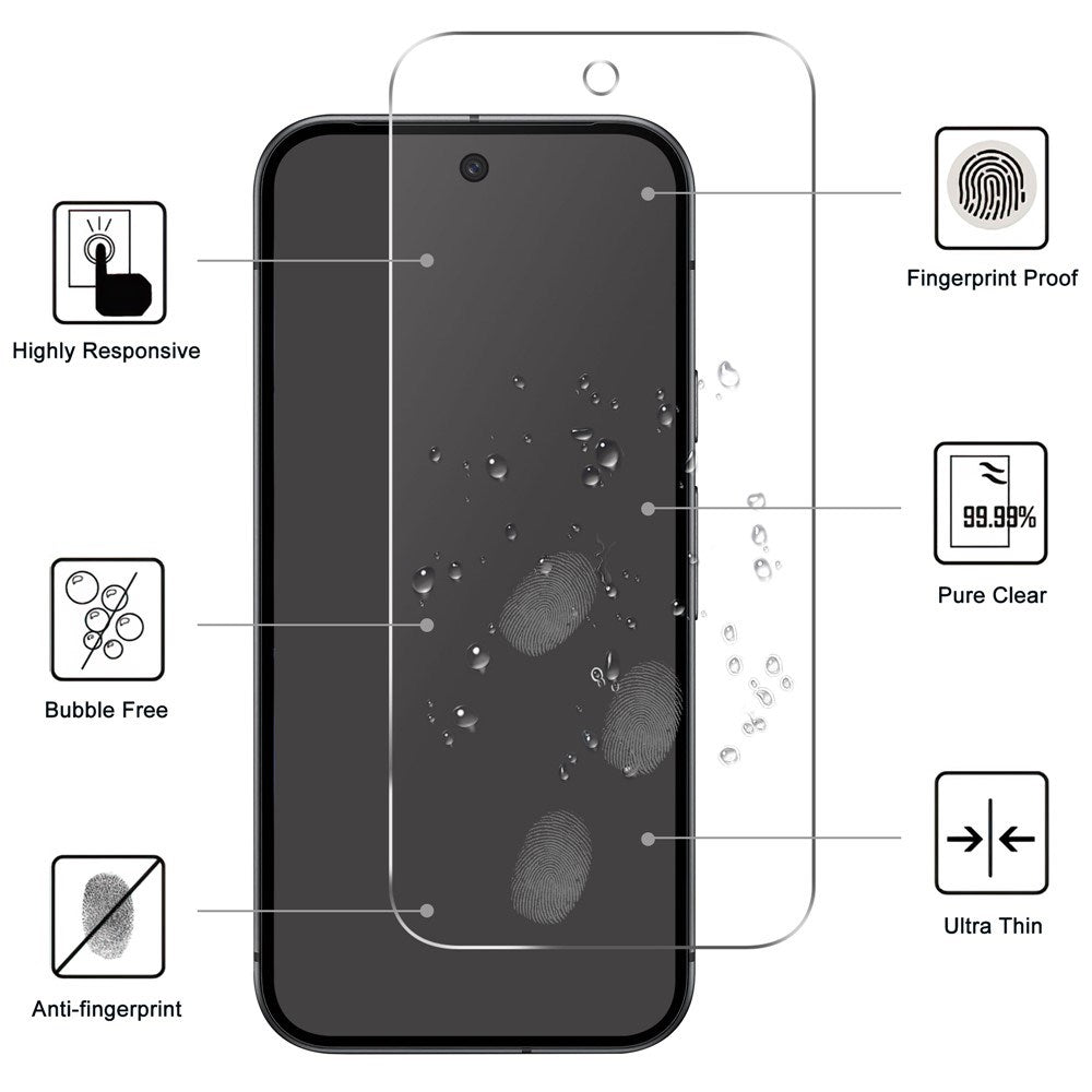 Google Pixel 10a EIDERWOOD 2-i-1 Beskyttelsessett m. Fleksibelt Plast Deksel & Herdet Skjermbeskyttelsesglass - Gjennomsiktig