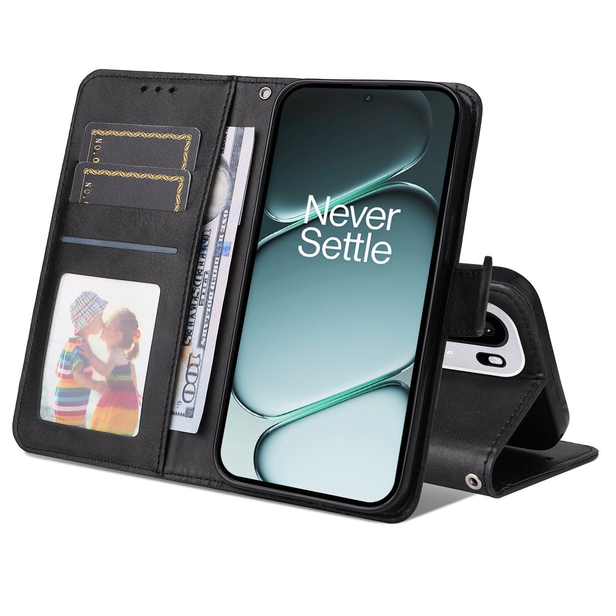 EIDERWOOD OnePlus 15R Kunstskinn Flip Deksel m. Strop - Svart