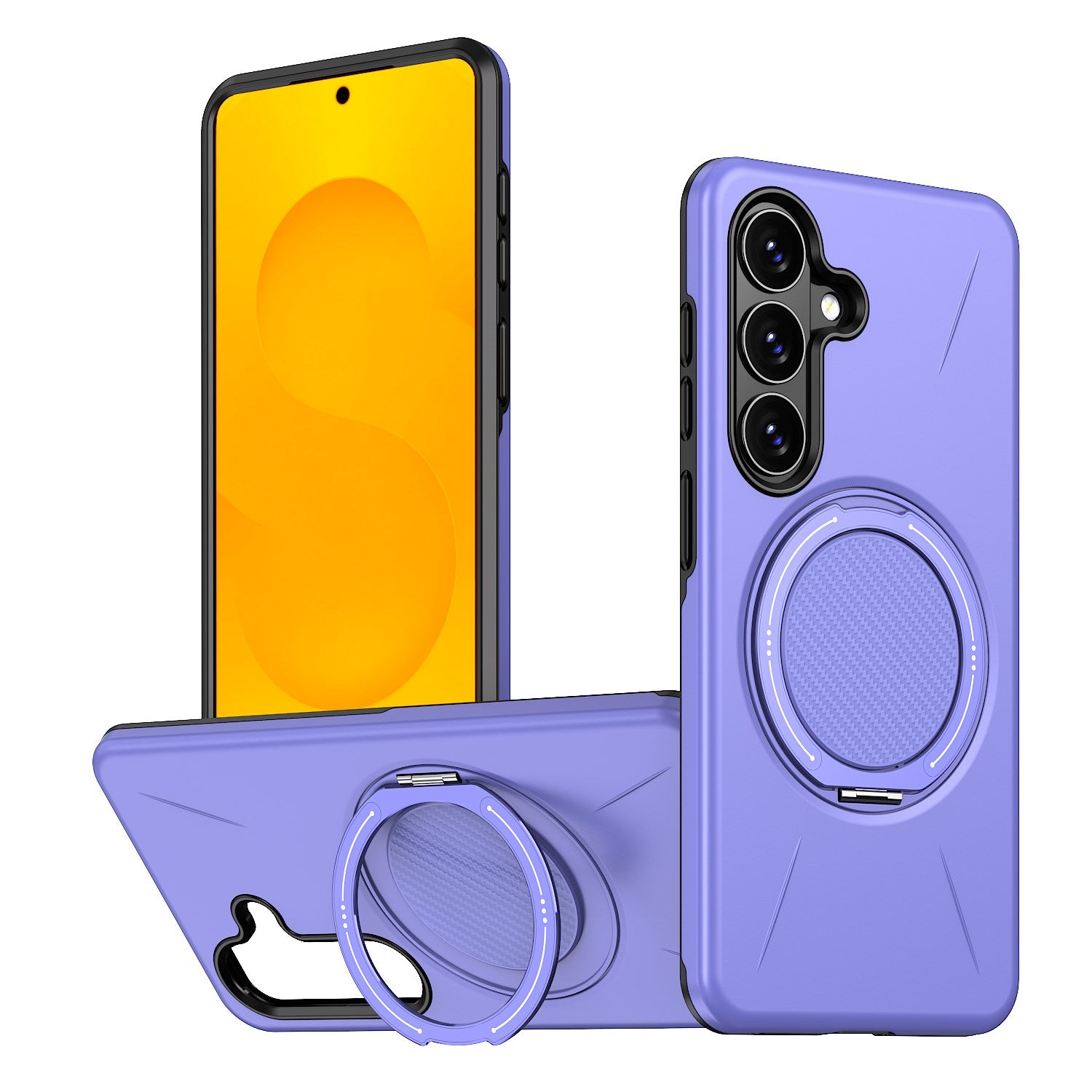 Samsung Galaxy S26 EIDERWOOD Hybrid Plast Deksel m. Roterende Kickstand – Lilla