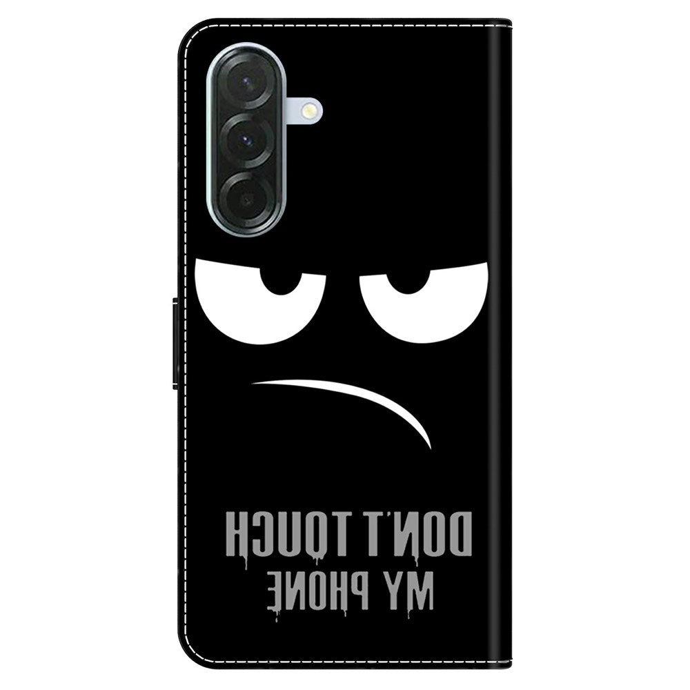 Samsung Galaxy A57 EIDERWOOD Flip Deksel med Kortholder & Stativfunksjon - "Don't Touch My Phone"