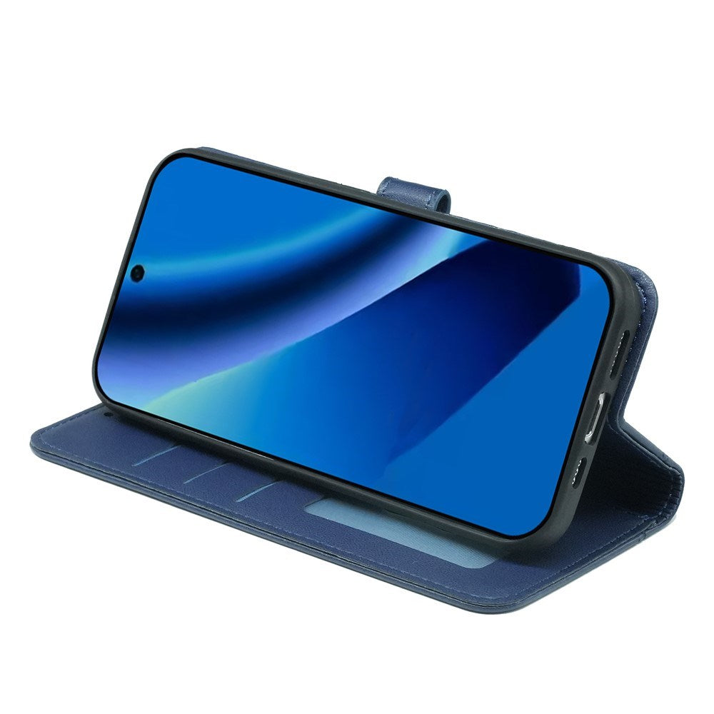 Google Pixel 10a EIDERWOOD Kunstskinn Flip Deksel m. Kortholder & Støttefunksjon – Blå