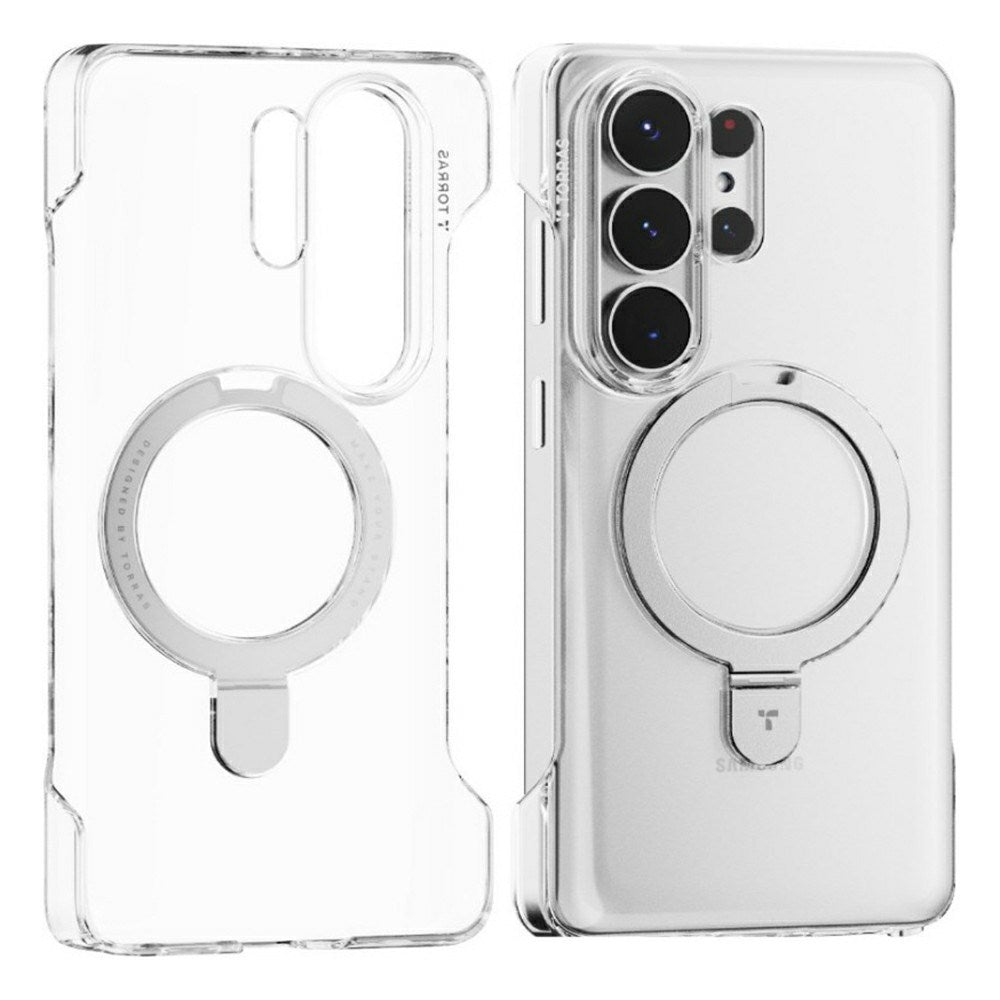 Samsung Galaxy S26 Ultra TORRAS Ostand Q1 Slim Hard Plast Deksel m. Kickstand – MagSafe Kompatibel – Gjennomsiktig