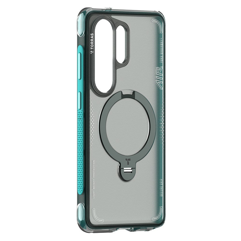 Samsung Galaxy S26 Ultra TORRAS Ostand Q3 Air Hybrid Plast Deksel m. Kickstand – MagSafe Kompatibel – Turkis